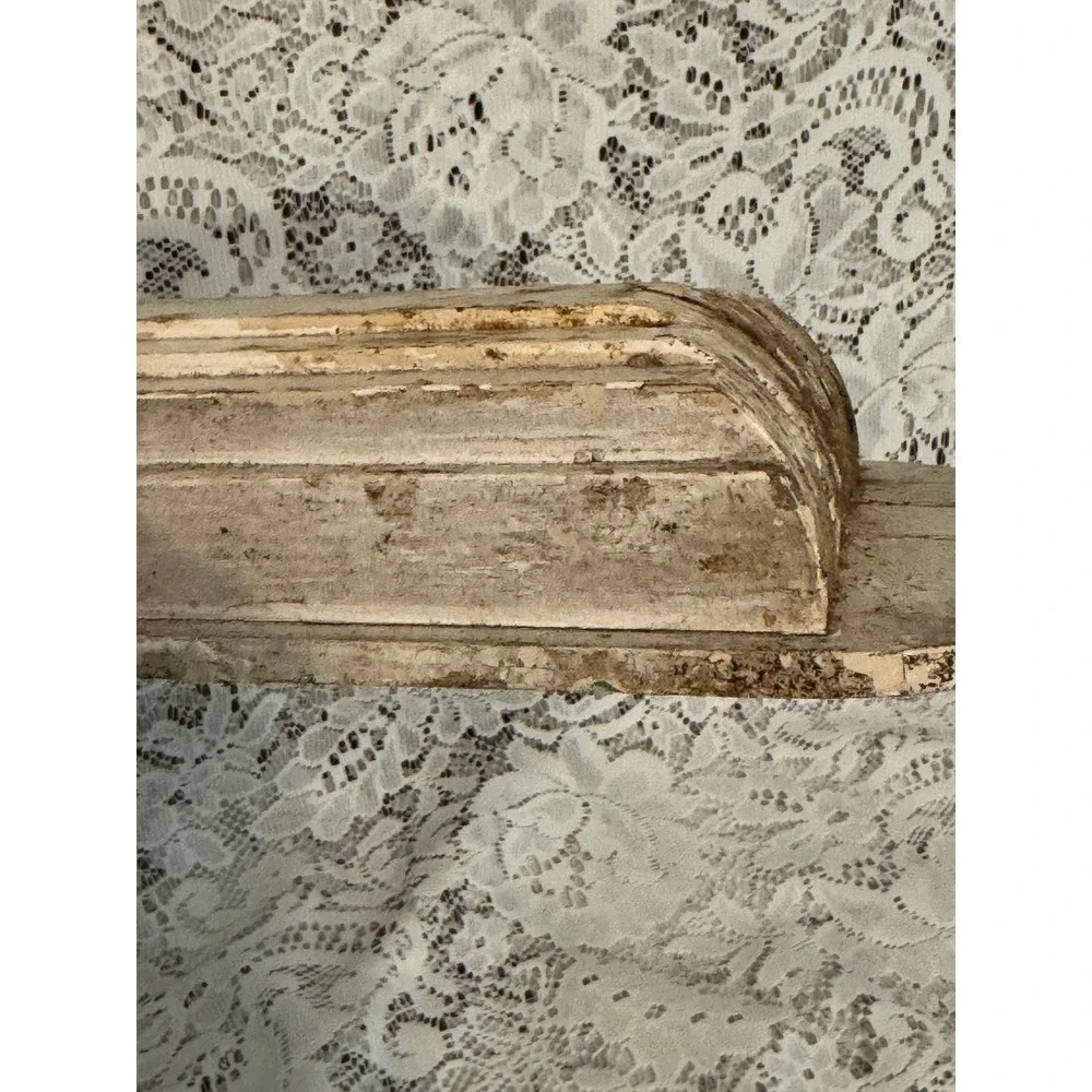 Vintage Primitive Wooden Knife Holder Wall Mount Chippy White Rustic Farmhouse